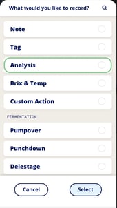 InnoApp How to Record Analysis-menu analysis