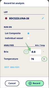 InnoApp How to Record Analysis-pos neg brix