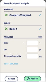 InnoApp How to Record Analysis-vineyard analysis