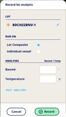 InnoApp Lot -brix temp