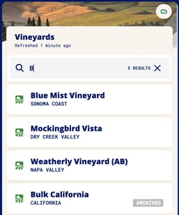 InnoApp Vineyard-menu