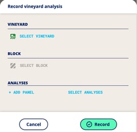 InnoApp What are my Quick Actions-record vineyard block