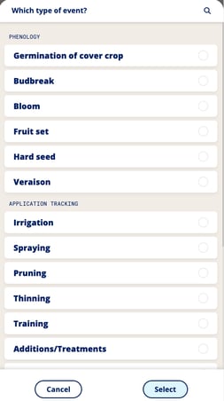 InnoApp What are my Quick Actions-vineyard event