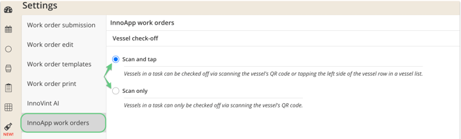 InnoApp_Scan checkoff only setting