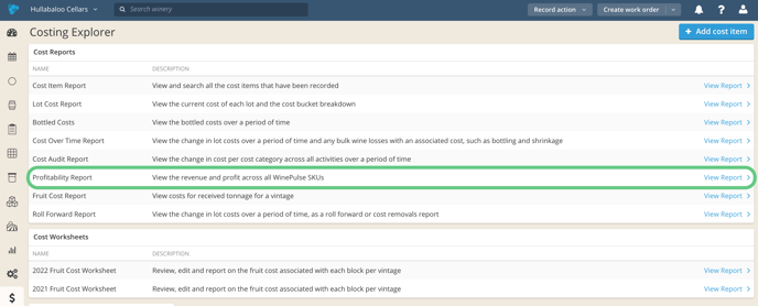 InnoVint + WinePulse Integration Measuring Profitability-access report