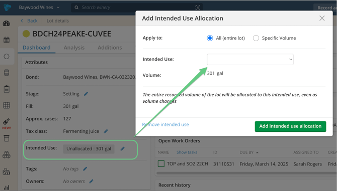 Intended Use - allocate