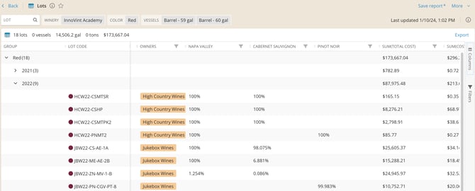 Custom Reports_lot composition
