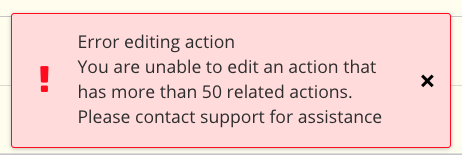 Edit or Delete Actions_Actions w dependent actions_error message