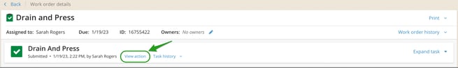 Edit or Delete Actions_Delete Action_Step 1_WO Details page