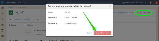Edit or Delete Actions_Delete action_Step 2