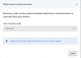 Multi-factor Authentication Settings_Recovery code