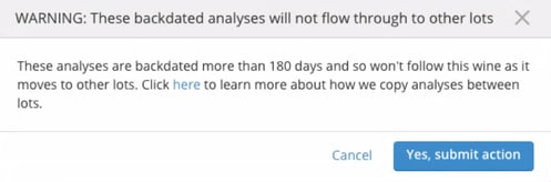 Lot Analysis Copy-warning