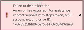 Managing and Using Vessel Locations-error message