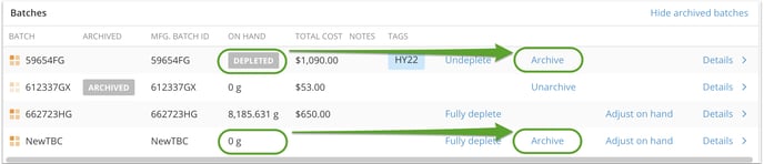 Navigating the Dry Goods Explorer & Details Pages-archive batches