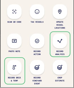 Options to Record Analysis Data-innoapp menu