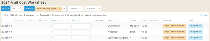 Product Update_Fruit Cost WS