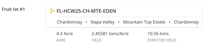 Receive Fruit - Expected Yield