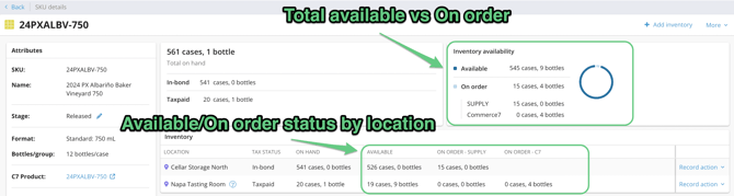 SUPPLY - On order - SKU Details