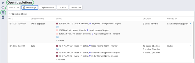 SUPPLY - open depletions