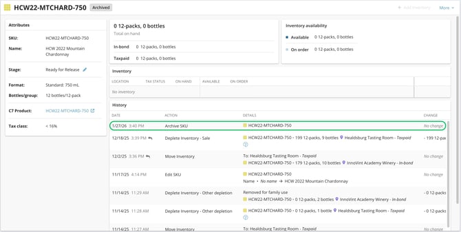 SUPPLY_Archive SKU_SKU History Event