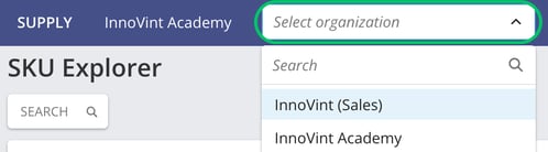 SUPPLY_Top nav bar_organization dropdown
