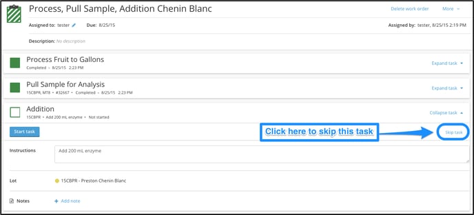 Skipping a Task within a Work Order-how to