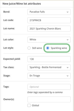 Sparkling OVerview_lot attributes