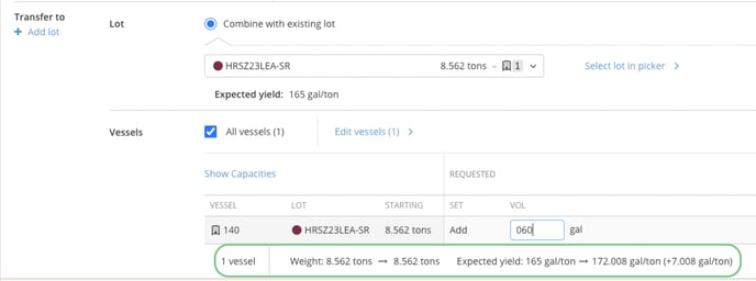 Transfer Volume to Weight-transfer to