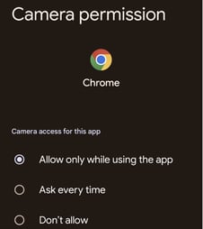 Troubleshooting the Scanner-android allow camera