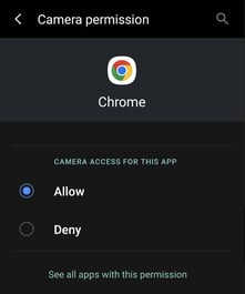 Troubleshooting the Scanner-cam permission
