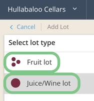 What is the difference between a Fruit Lot and a Juice Wine Lot-fruit vs wine lot