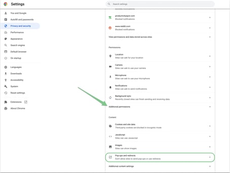 Why isnt my report export downloading-additional permissions