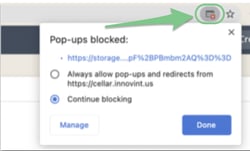Why isnt my report export downloading-pop up block