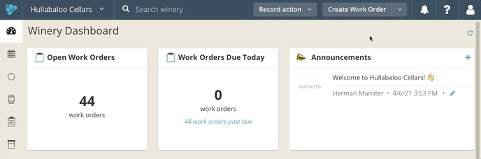 Winery Search & Top Navigation Bar-create wo