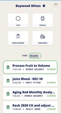 Work Order Overview-recents