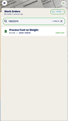 Work Order Overview-search wo
