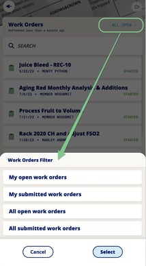 Work Order Overview-wo menu