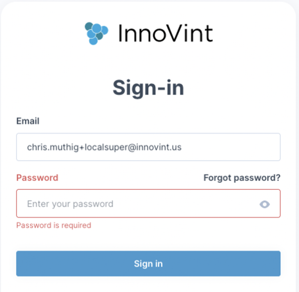 Accessing Your InnoVint Account