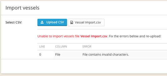 vessel import color error